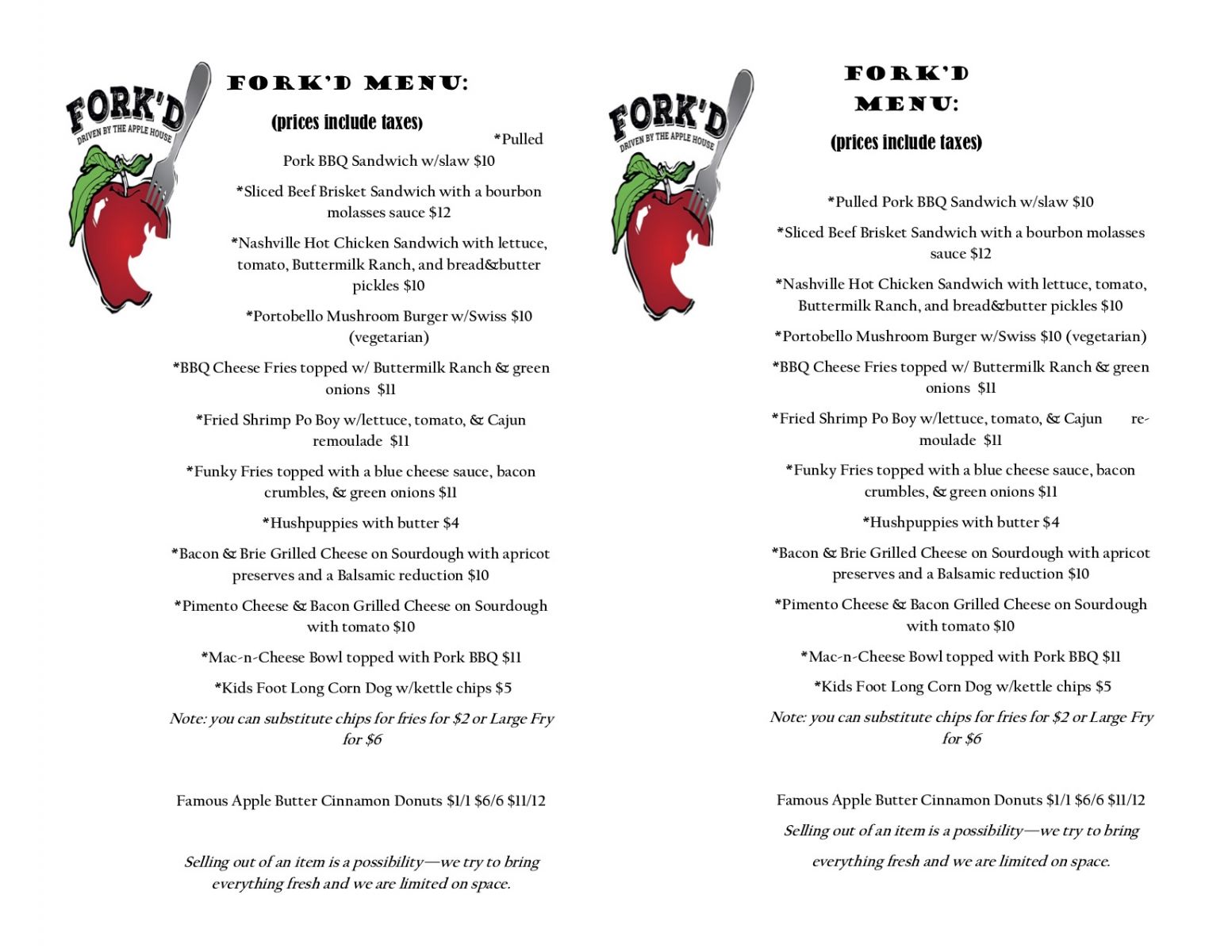 Fork'd Food Truck 300pm Old Bust Head